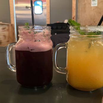 Ceviches By Divino - Providence - purple corn cocktail and passionfruit/beer cocktail (get yourselves the latter!!) - Peruvian Near Me - Providence, Rhode Island