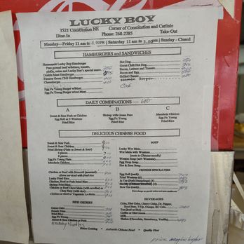 Lucky Boy Restaurant - Menu as of January 2026 - American Near Me - Albuquerque, New Mexico