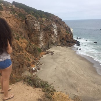 Point Dume State Beach - Views of the private beach, you need to have mad skills to get down there! - Beaches Near Me - Malibu, California