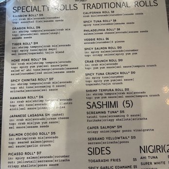 Chinitas - Menu - Sushi Bars Near Me - Henderson, Nevada Chinitas - Menu - Sushi Bars Near Me - Henderson, Nevada