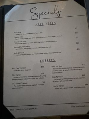 Menu photo 2 Amelia’s By the Sea Spring Lake, NJ
