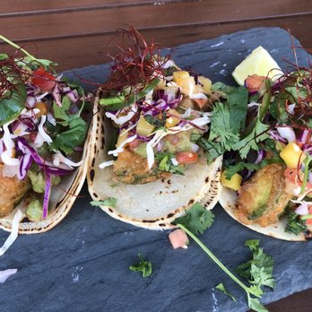 Bevy - Not on menu but we asked for vegan tacos (fried avocado) - Cocktail Bars Near Me - Honolulu, Hawaii Bevy - Not on menu but we asked for vegan tacos (fried avocado) - Cocktail Bars Near Me - Honolulu, Hawaii