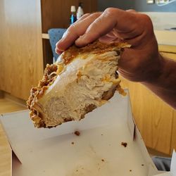 Home Touch Kitchen - Incredible fried chicken ...look how thick!!! Krazy Chicken place!!!!