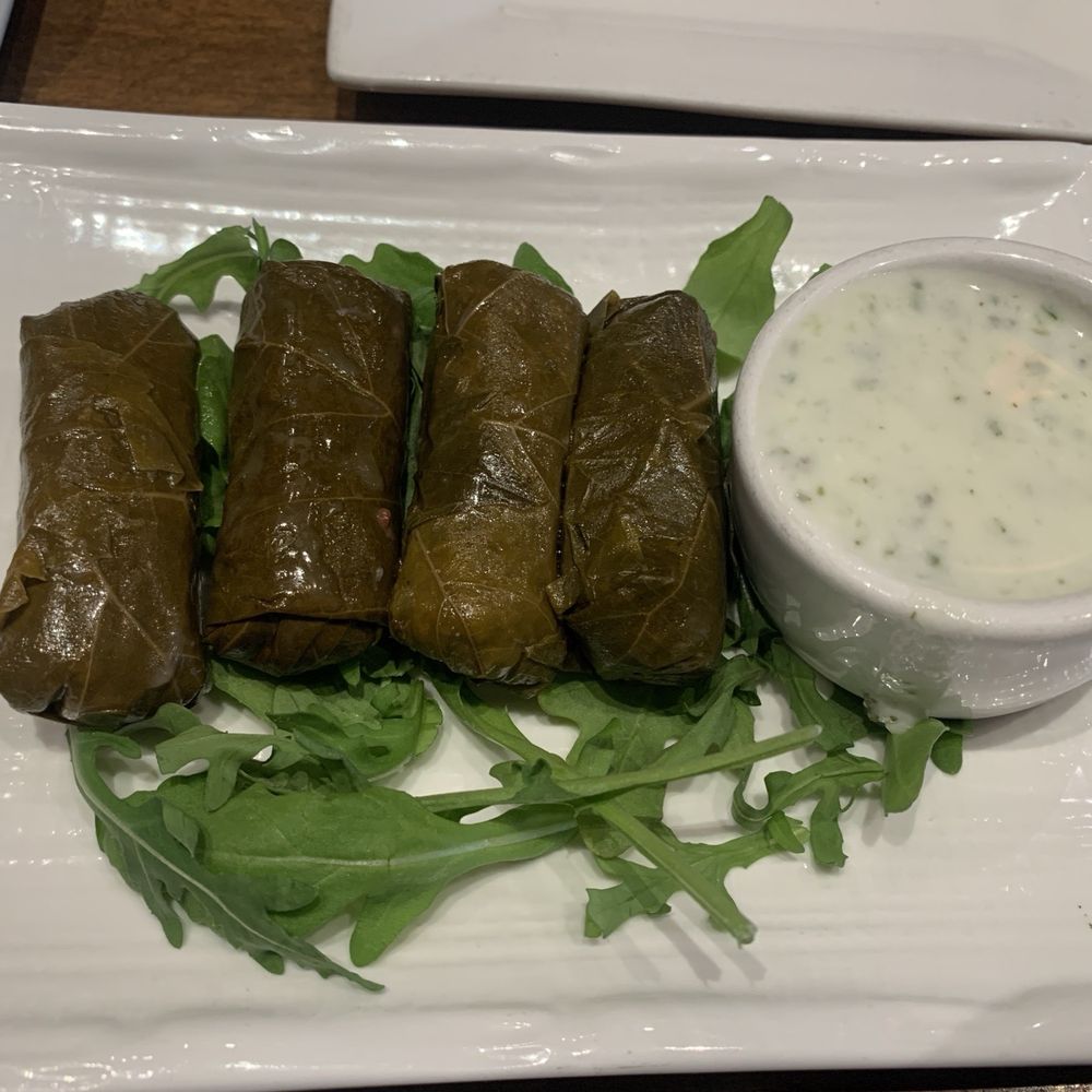 Bursa - Dolmas grape leaves were soft and edible easy to chew. Nice ingredients with cucumber sauce - Middle Eastern Near Me - San Francisco, California