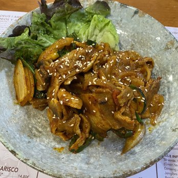 Kamasot - Jeyuk Bokkeum (Sauteed Pork with Vegetables in a Spicy Sauce, €13,80) - Korean Near Me - Barcelona, B