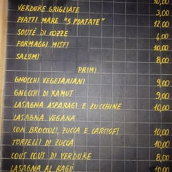 Ristorante L'uvarara - Il menu, prima parte