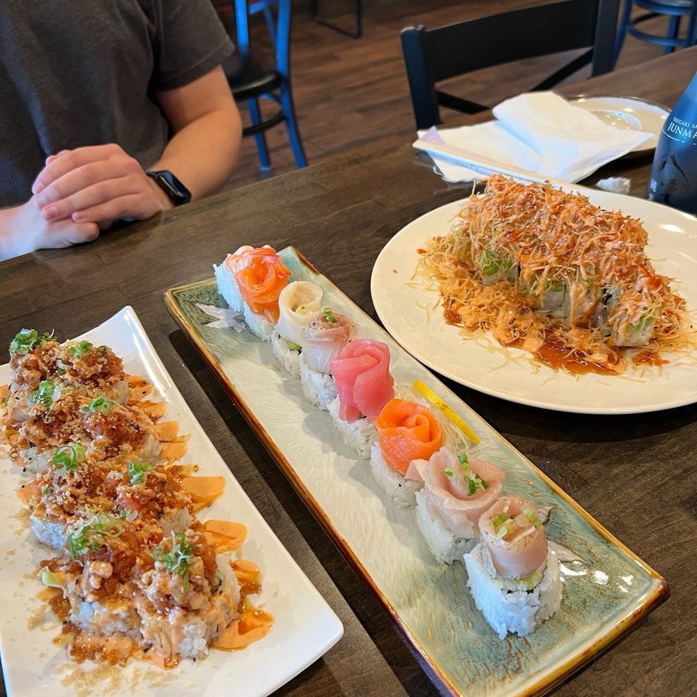 Umi Sushi - Spicy Tuna (left) Show Me the Money (middle) Princess (right) - Japanese Near Me - Garland, Texas