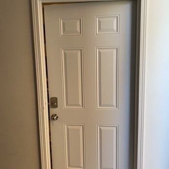 Hi-Quality Remodeling - Replaced door and lock - beginning of repair to door frame - Handyman Near Me Hi-Quality Remodeling - Replaced door and lock - beginning of repair to door frame - Handyman Near Me