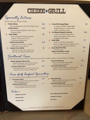 Menu photo 2 Chisos Grill Bee Cave, TX