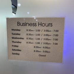 CRYO Revolution - The hours were a little difficult to find online, so I took a picture to make it easier.