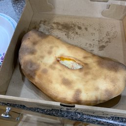 Calzone. No marinara sauce on the side. Calzone. No marinara sauce on the side.