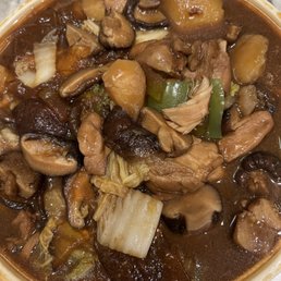 Large Chicken w/Rice Free 3 Add-on (Napa cabbage, mushroom, glass noodle). Large Chicken w/Rice Free 3 Add-on (Napa cabbage, mushroom, glass noodle).