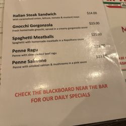 Bar Italia - Menu