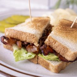 Mountain Cafe - BLT Sandwich with chips and pickle
