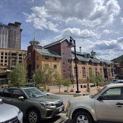 The Lodge Casino - View of building from self park lot