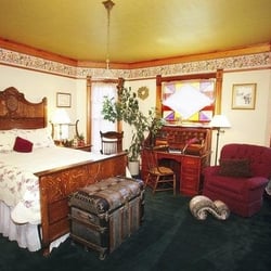 Lehrkind Mansion Bed & Breakfast - The Muir Room in the Mansion - tiger oak, rolltop desk, stain glass.  Hip and wonderful!