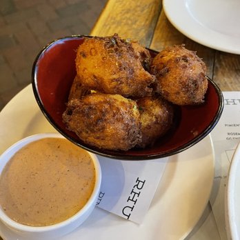 Rhubarb - Pimento Cheese Hushpuppies - New American Near Me - Asheville, North Carolina Rhubarb - Pimento Cheese Hushpuppies - New American Near Me - Asheville, North Carolina