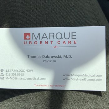 Marque Urgent Care - Please avoid this physician. - Urgent Care Near Me - La Mesa, California
