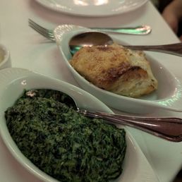 Creamed Spinach and scalloped potatos Creamed Spinach and scalloped potatos