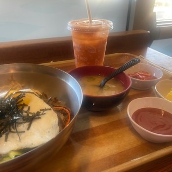 Island Spa & Sauna - Bibimbap comes with Kim chi and egg banchan Sunset drink? Idk it was with carrots apples and pineapple juice maybe? - Massage Near Me - Edison, New Jersey Island Spa & Sauna - Bibimbap comes with Kim chi and egg banchan Sunset drink? Idk it was with carrots apples and pineapple juice maybe? - Massage Near Me - Edison, New Jersey