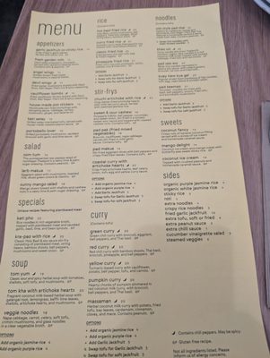 Menu photo 2 Kati Vegan Thai Kirkland, WA