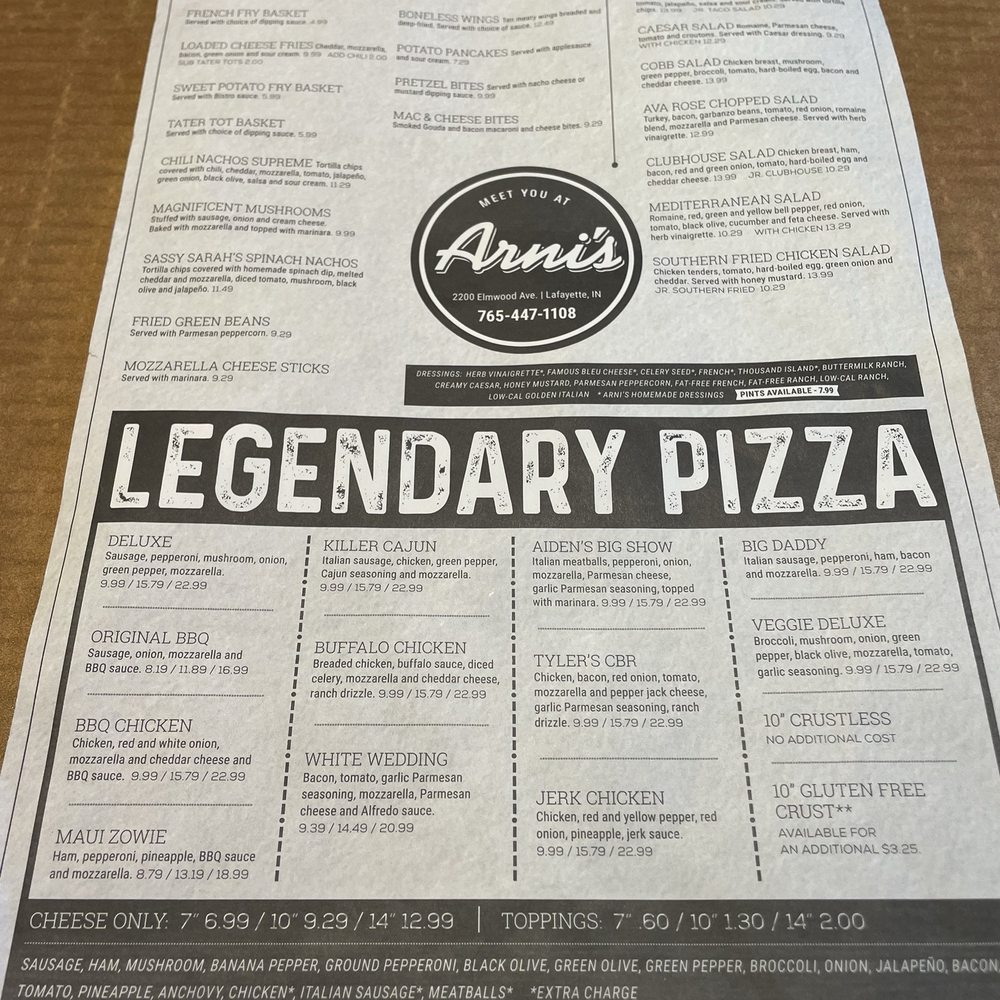 Arni's Restaurant - Pizza Near Me - Lafayette, Indiana Arni's Restaurant - Pizza Near Me - Lafayette, Indiana