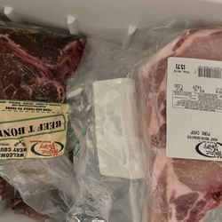 Walnut Valley Packing - T-bone and pork chops.