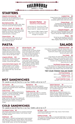 Menu photo 8 The Fieldhouse Pizza & Pub Spokane, WA Menu photo 8 The Fieldhouse Pizza & Pub Spokane, WA