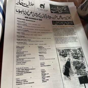 Khan Saab Desi Craft Kitchen - Excited to try the mocktails! - Pakistani Near Me - Fullerton, California