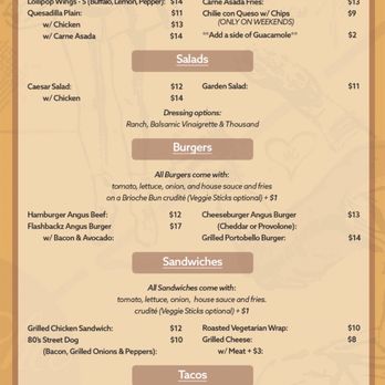 Flashbackz Lounge & Grill - Menú - Lounges Near Me - Whittier, California