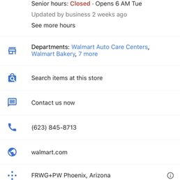 Hours of operation at specific location. Notice how it says "updated by business 2 weeks ago" Hours of operation at specific location. Notice how it says "updated by business 2 weeks ago"