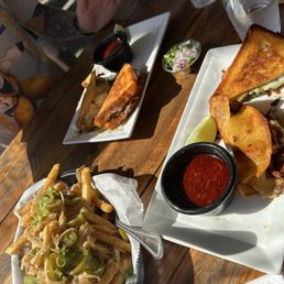 Sasquach fries, Birria tacos and Birria grilled cheese Sasquach fries, Birria tacos and Birria grilled cheese