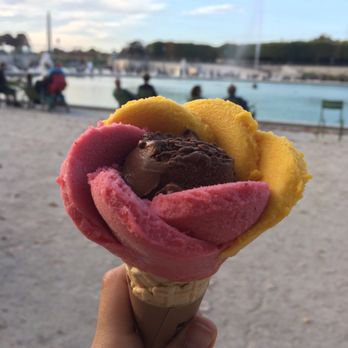 Amorino - Vegan gelato: mango, dark chocolate, & strawberry. - Ice Cream & Frozen Yogurt Near Me - Paris, 75