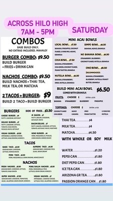 Menu photo 2 Kokoz Hilo, HI Menu photo 2 Kokoz Hilo, HI