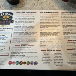 El Chico - Menu May 2024