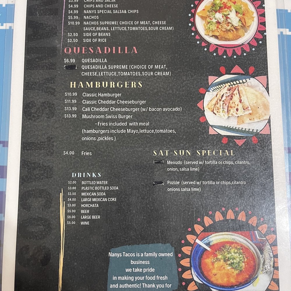 Nanys Tacos - Mexican Near Me - Williams, Arizona Nanys Tacos - Mexican Near Me - Williams, Arizona