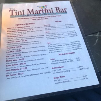 The Tini Martini Bar - Menu - Cocktail Bars Near Me - St Augustine, Florida
