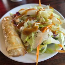 Mango Tree - Fried Spring Roll and Salad - Green Apple with Peanut Dressing