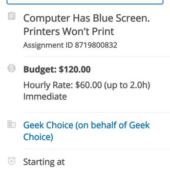 Geek Choice - Terrible company!!!!! They assign you work and after they collect from the client they cancel the order and don't pay you. - IT Services & Computer Repair Near Me - Boston, Massachusetts