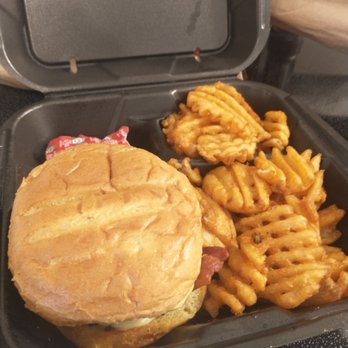 Piezonis Pizza - Burger with waffle fries - Pizza Near Me - Smithfield, Rhode Island