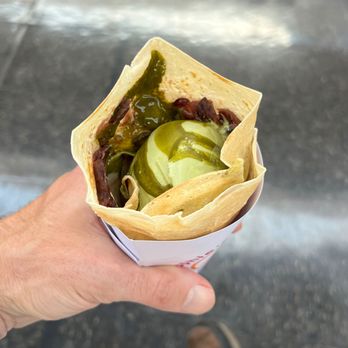 Sophie's Crepes - Crepe with matcha ice cream and red bean paste. - Desserts Near Me - San Francisco, California Sophie's Crepes - Crepe with matcha ice cream and red bean paste. - Desserts Near Me - San Francisco, California