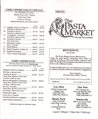 Menu photo 8 The Pasta Market San Jose, CA Menu photo 8 The Pasta Market San Jose, CA