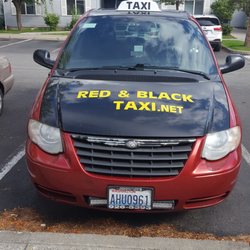 Red and Black Airport Taxi
