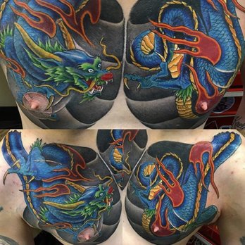 Ink By Storm - Dragon Japanese chest colorful Tattoo - Tattoo Near Me - Herndon, Virginia Ink By Storm - Dragon Japanese chest colorful Tattoo - Tattoo Near Me - Herndon, Virginia