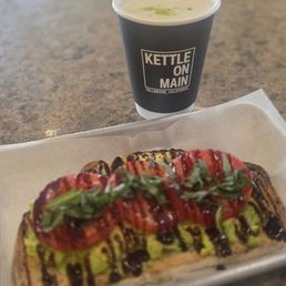 Avocado toast and matcha latte