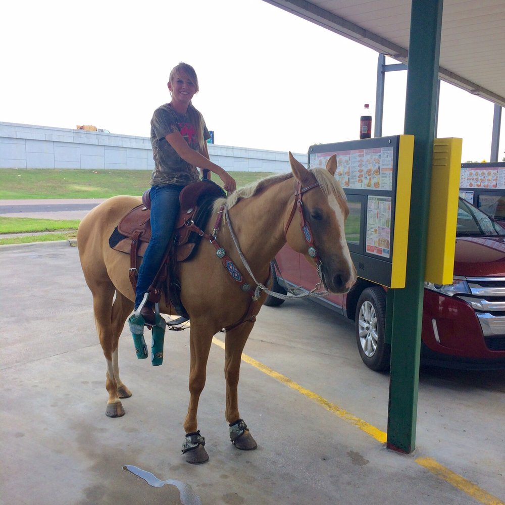 Cute local Texan stopping on her lunch break.