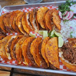 20 tacos con queso! Look at that massive plate, it's a cooking tray!