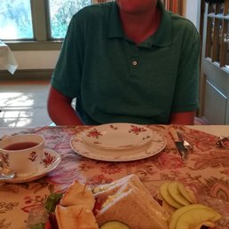 Delicious savory sandwiches with tea!