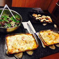 Fire Station 5 Camp Pendleton Fire Department - Baked ziti with a side of spinach harvest salad and cheese bread