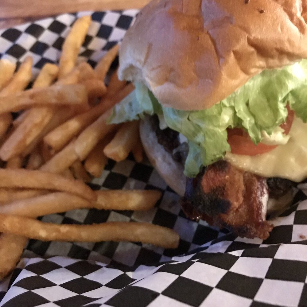 Indian Falls Log Cabin Restaurant - Maple cheddar burger - Burgers Near Me - Corfu, New York Indian Falls Log Cabin Restaurant - Maple cheddar burger - Burgers Near Me - Corfu, New York